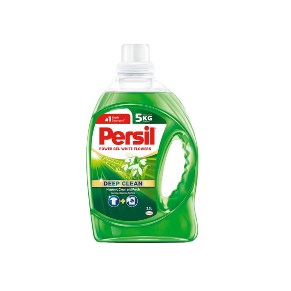 Persil White Flowers Gel 2.5L Laundry Detergent (25 Washloads), Laundry Detergent Liquid, Deep Clean Laundry and Hygienic Freshness for Machine