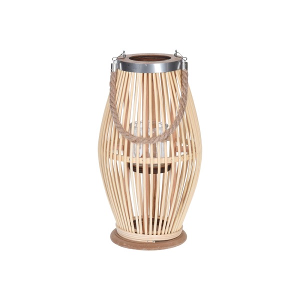 HARD GOODS LANTERN BAMBOO EDULIS  W WASHED ROPE NATURAL