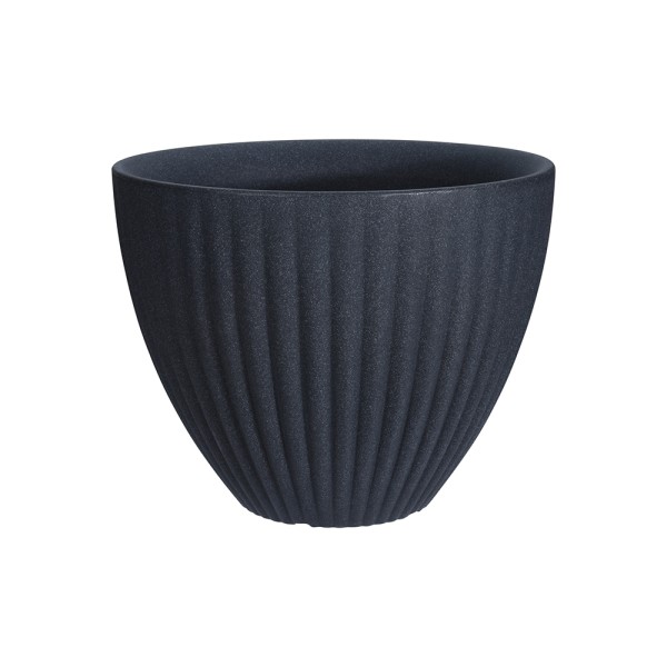 HARD GOODS FLOWERPOT LOTUS RIBBED ANTHRACITE S