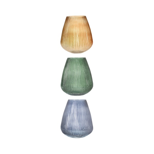 HARD GOODS VASE GLASS STRIPES REINA L MODEL 3ASS