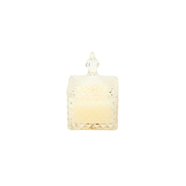  SCENTED CANDLE SQUARE TOP CISELE CLASSIC GLASS TRA