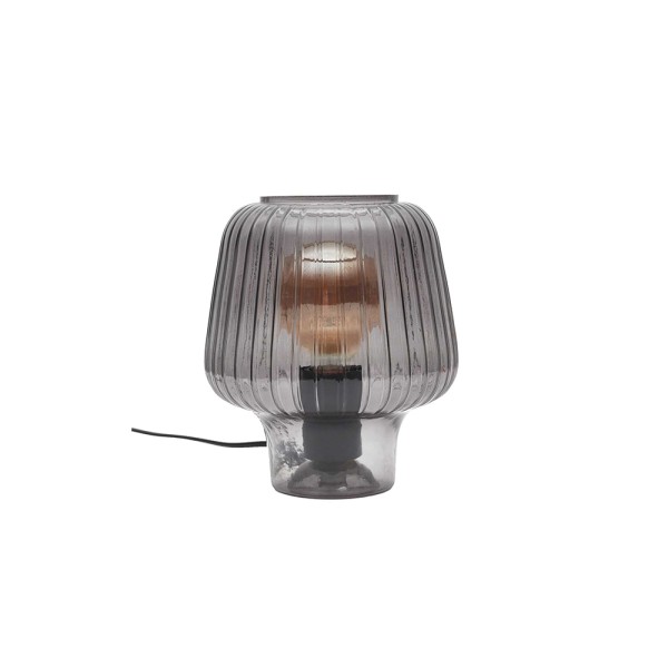  TABLE LAMP MUSHROOM GLASS SMOKED BLACK 
