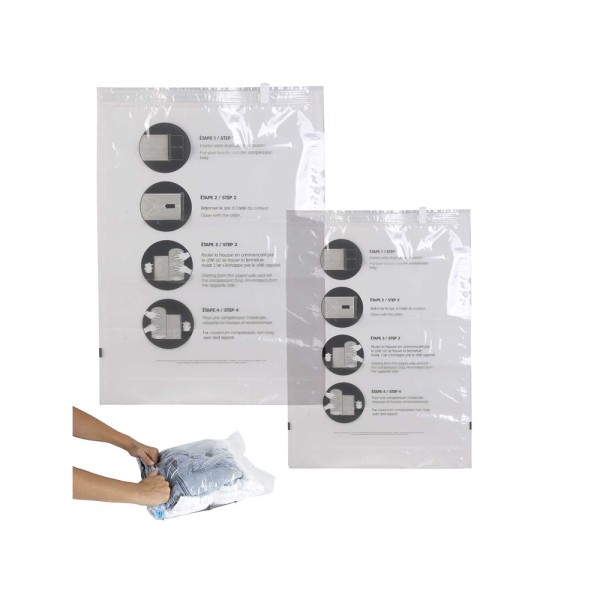 JET LAG TRAVEL MANUAL VACUUM BAGS X2