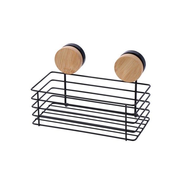 AD TREND IRON AND BAMBOO WALL SHELF WITH SUCTION CUPS