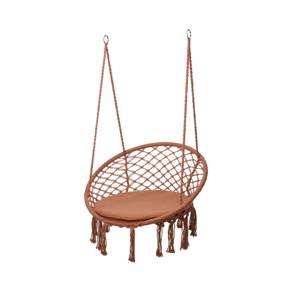  HANGING ROPE CHAIR ROUND TERRA W FRINGE