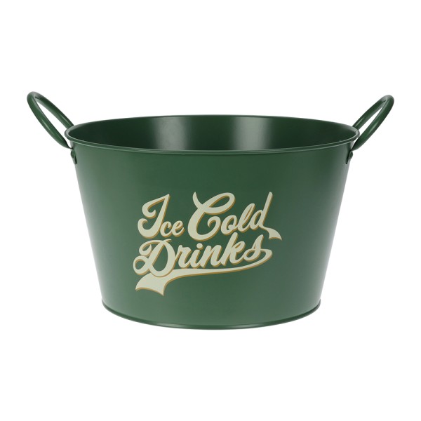  BUCKET METAL ICE COLD DRINKS GREEN