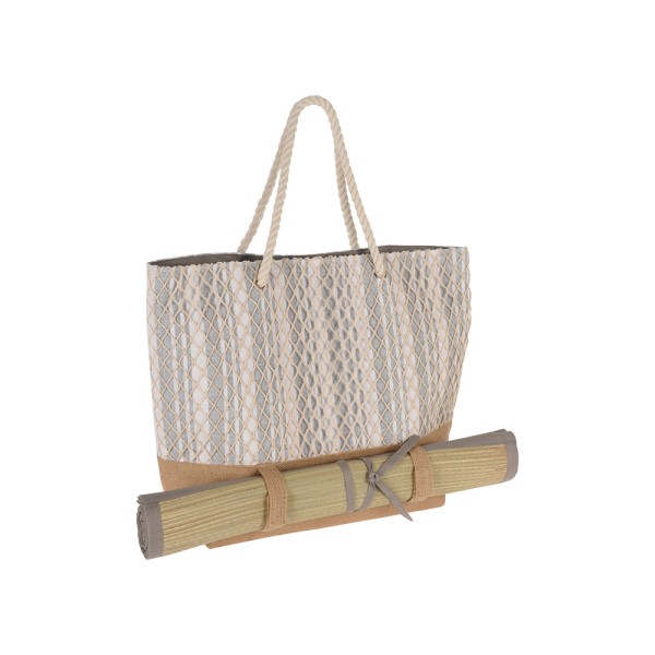 KOOPMAN BEACH BAG WITH MAT 3 ASSRTD COLORS