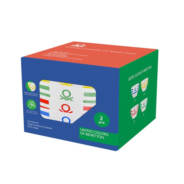 BENETTON PORCELAIN BOWL SET W.LOGO RANIBOW 