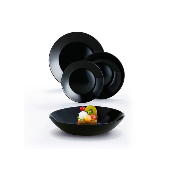 LUMINARC ZELIE DINNER SET BLACK