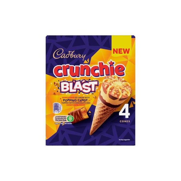 CADBURY CRUNCHIE BLAST CONES 4PK