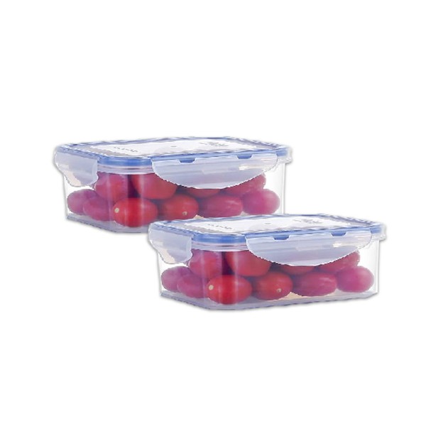LOCK+LOCK RECTANGULAR SHORT FOOD CONTAINER SET 800ML PLUS 1L