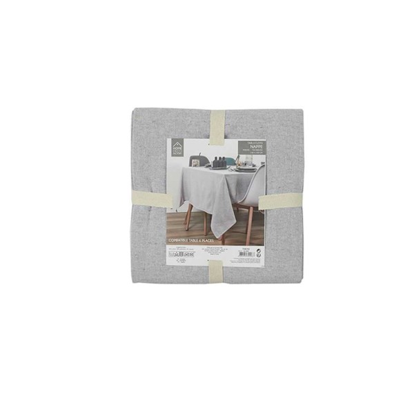 HD FACTORY SPH GREY COTTON TABLECLOTH 