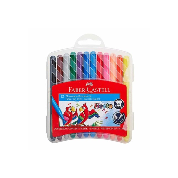 FABER CASTELL FIESTA CHILDREN FELT MARKERS PLASTIC CASE