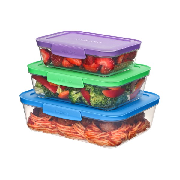 SISTEMA PLASTIC FOOD CONTAINER SET 0.6+1+1.5L