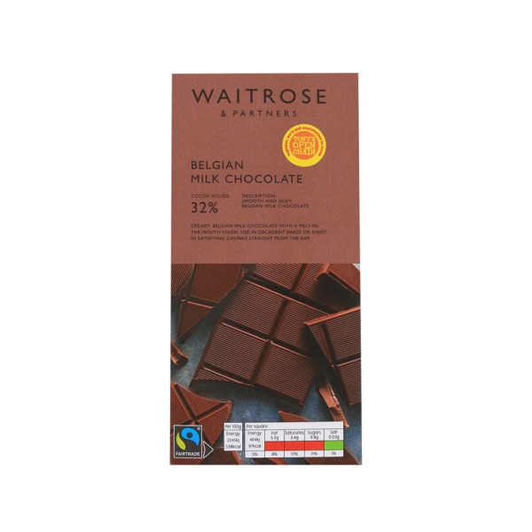 WAITROSE BELGIAN MILK CHOCOLATE