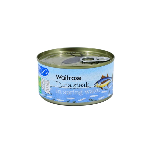 WAITROSE TUNA STEAK IN SPRING WATER DRAINED