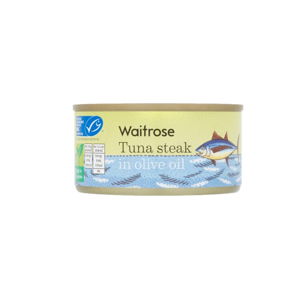 WAITROSE TUNA STEAK IN OLIVE OIL DRAINED