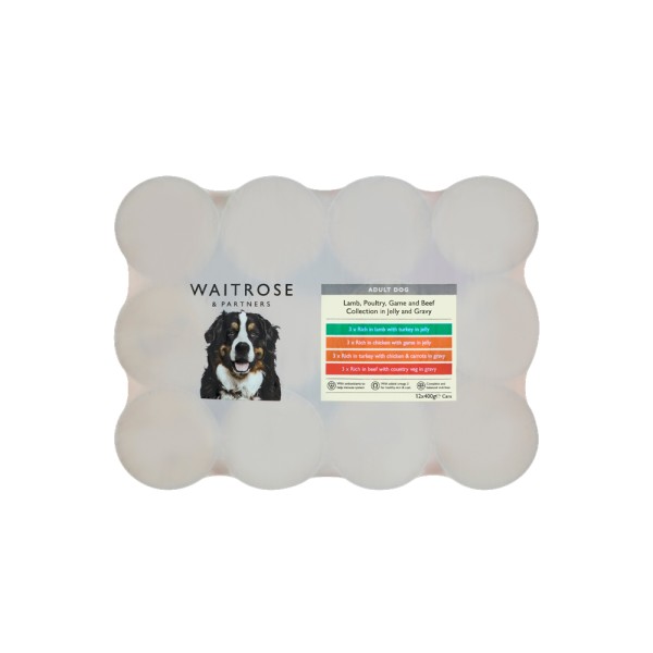WAITROSE VARIETY JELLY GRAVY WET DOG FOOD