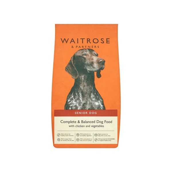 WAITROSE COMPLETE + BALANCED SENIOR DOG WITH CHICK+VEG