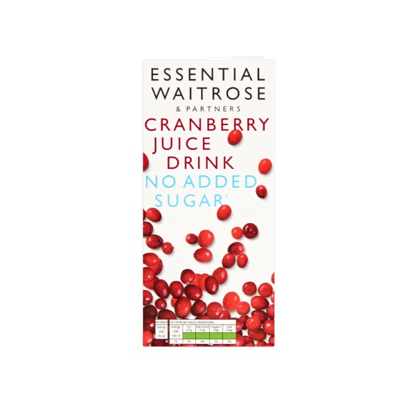 WAITROSE NO ADDED SUGAR CRANBERRY JUICE