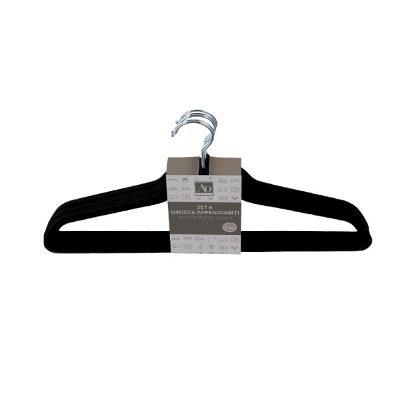 AD TREND SP S 6 VELVET PLASTIC HANGER A3COL CM44.5X24