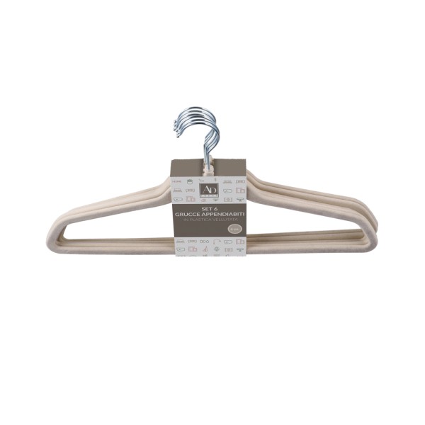 AD TREND SP S 6 VELVET PLASTIC HANGER A3COL CM44.5X24