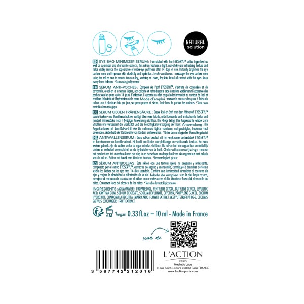 L'ACTION N1 EYE BAG MINIMIZER SERUM  2016