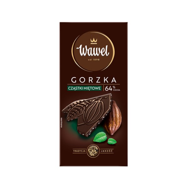 WAWEL PREMIUM DARK CHOCOLATE 64 PCT COCOA MINT