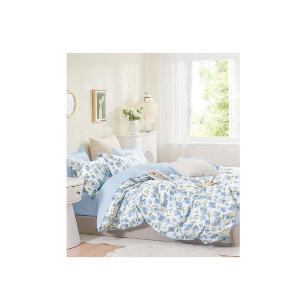 WINDSOR SP QUILT COVER SET PRINTED AC SATEEN SINGLE