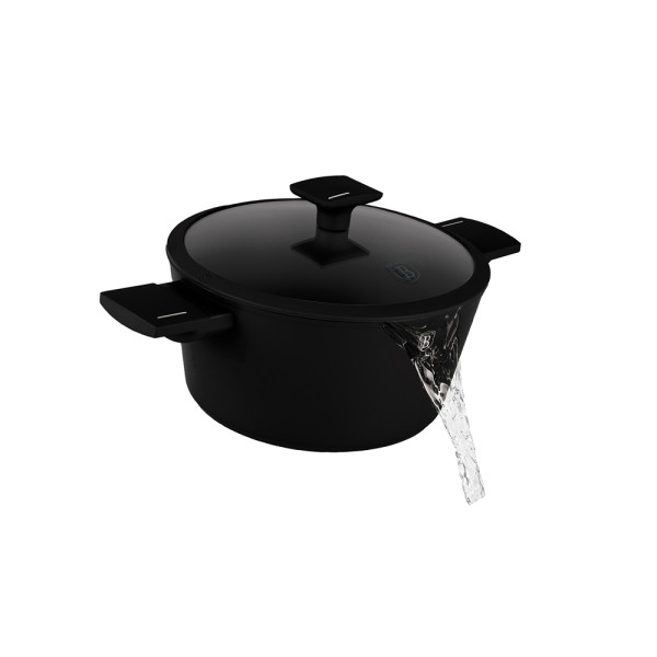 BERLINGER HAUS COOKWARE POT MATT BLACK NONSTICK+INDUCTION