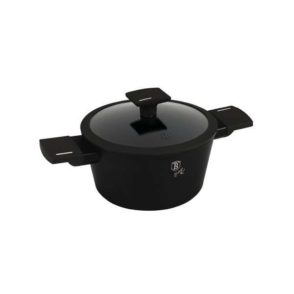 BERLINGER HAUS COOKWARE POT MATT BLACK NONSTICK+INDUCTION