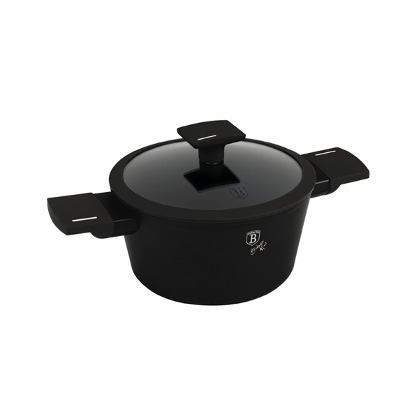 BERLINGER HAUS COOKWARE POT MATT BLACK NONSTICK+INDUCTION