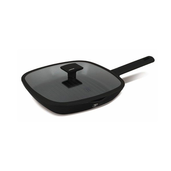 BERLINGER HAUS GRILL PAN+LID MATT BLACK NONSTICK+INDUCTION