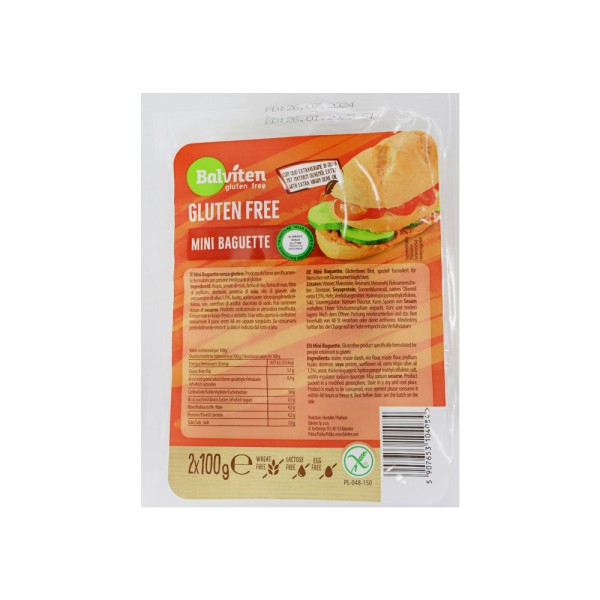 BALVITEN GLUTEN FREE MINI BAGUETTE 