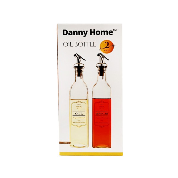 D.HOME GLASS OIL+VINEGAR BOTTLE SET 520ML