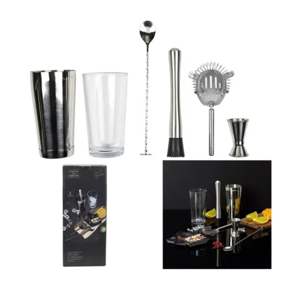 COOK C COCKTAIL SET 5 ACCESSORIES AND 50 RECIPES