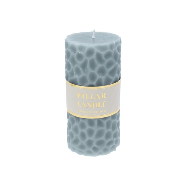 HARD GOODS PILLAR CANDLE EMBOSSED WINTER COOL