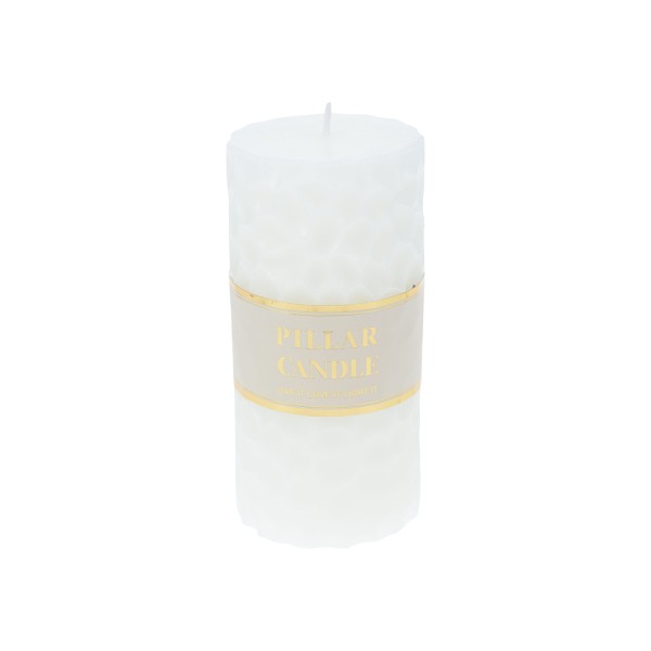 HARD GOODS PILLAR CANDLE EMBOSSED WINTER COOL