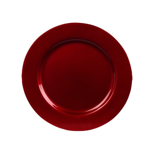PLASTIC CHARGER RED SET 33CM