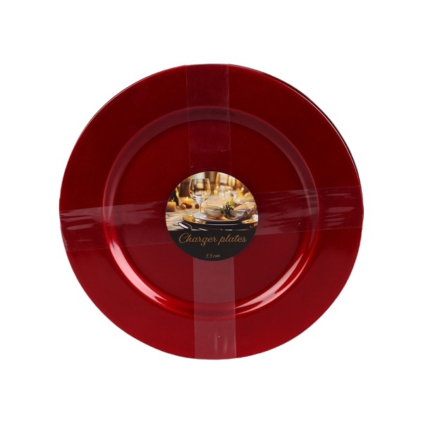 PLASTIC CHARGER GOLD SET 33CM