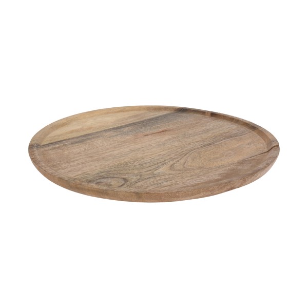 ROUND SERVING BOARD NATURAL WOOD