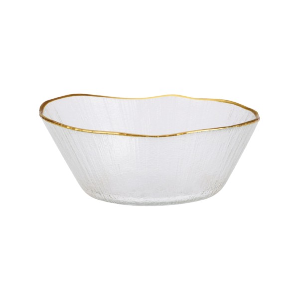 GLASS BOWL W GOLDEN RIM