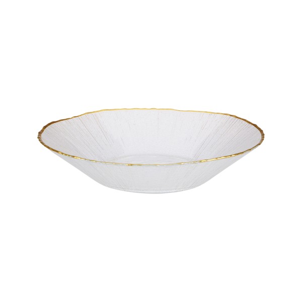 HARD GOODS GLASS DEEP PLATE W GOLDEN RIM