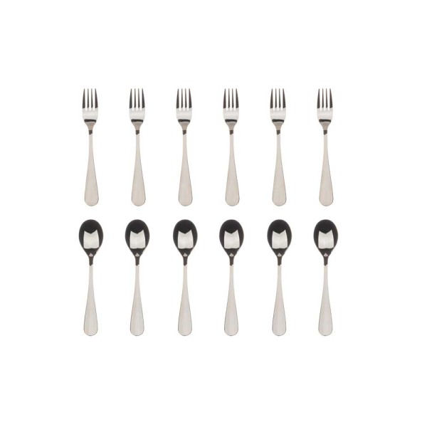 BERGNER MUNICH DESSERT FORK +SPOON SET SILVER SHINY