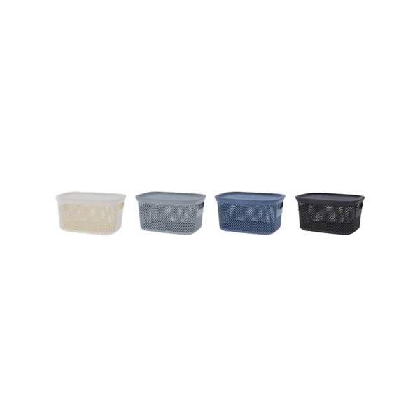 KOOPM STORAGE BOX WITH LID 4ASS CLR