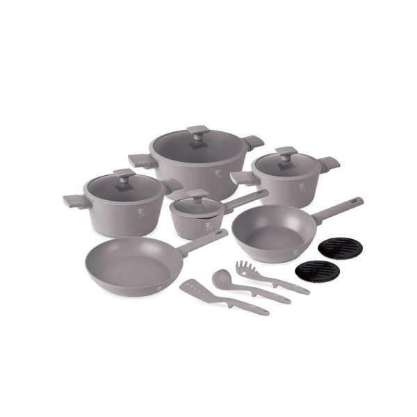 BERLINGER HAUS COOKWARE SET MATT TAUPE NONSTICK