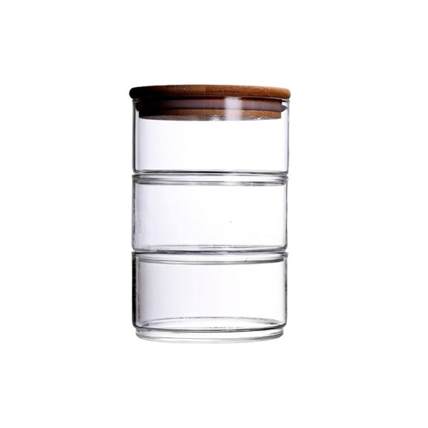 360 COOKIE JAR 3 LAYERS W.WDN LID 