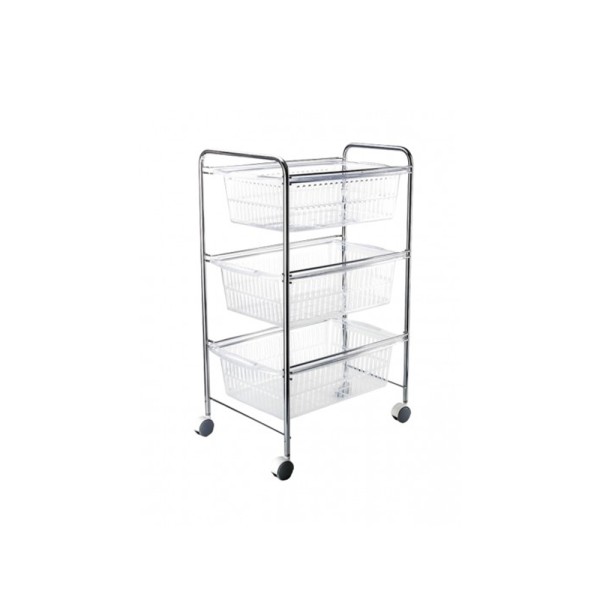 TEKNOTEL VEGETABLE TROLLEY CLEAR 3 TIERS
