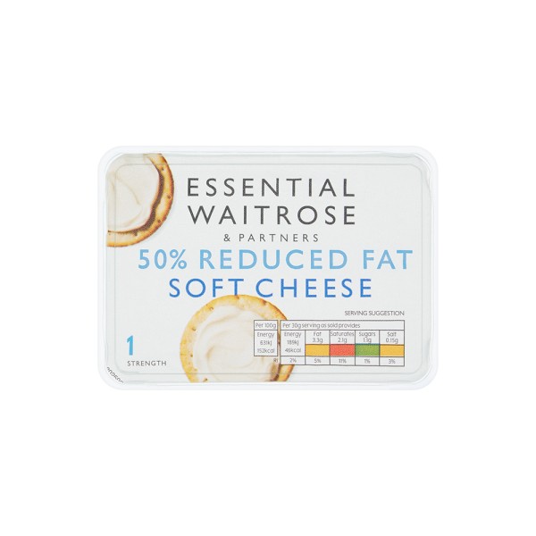 WAITROSE RED FAT SOFT CHEESE 50PCENT