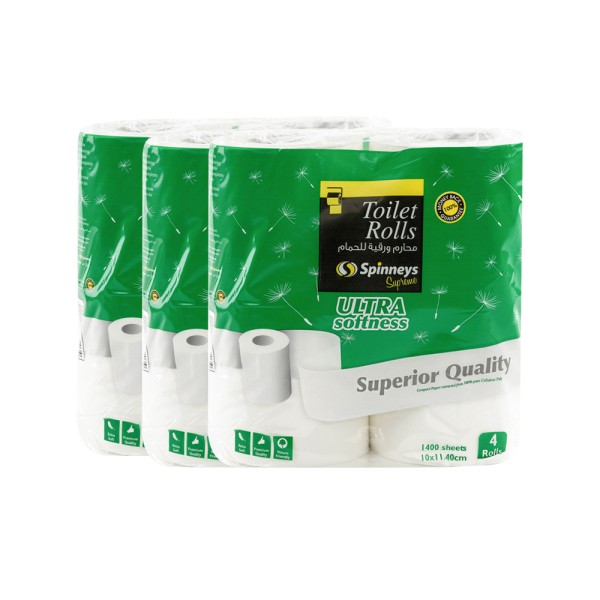 SPINNEYS ESSENTIALS TOILET ROLL SUPER DELUXE x3 12R